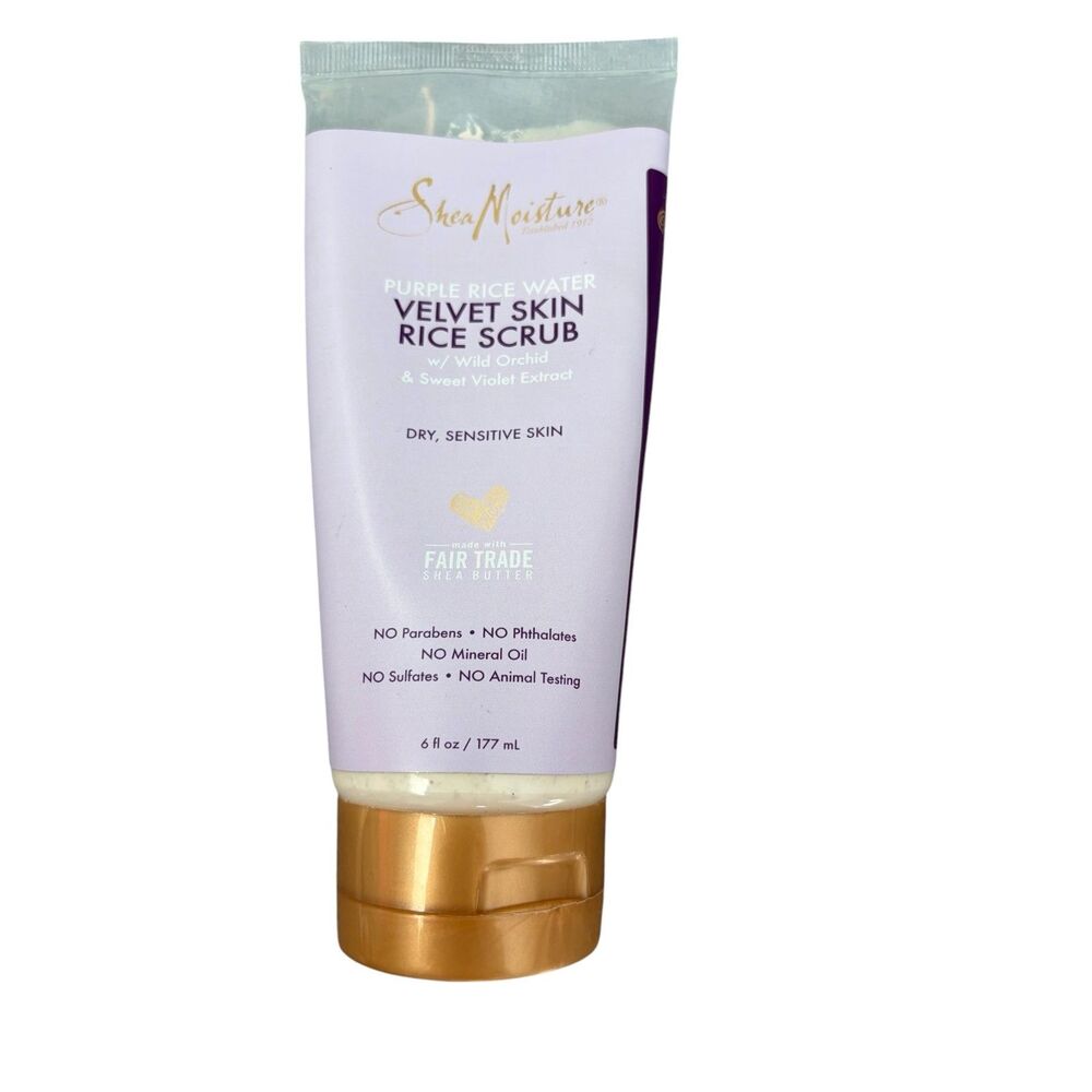 DISCONTINUED Shea Moisture Purple Rice Water Velvet Skin Scrub New Sealed 6oz